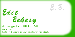 edit bekesy business card