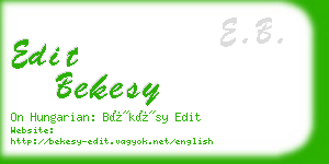 edit bekesy business card